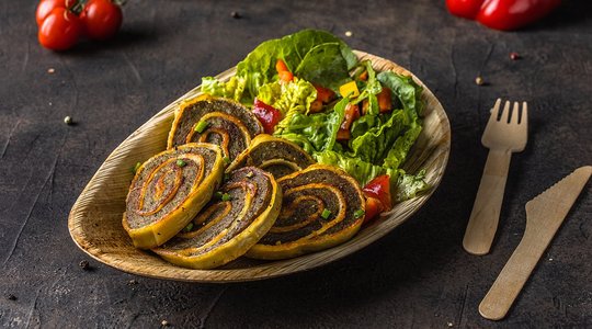 Gebratene Maultaschen mit frischem Salat Gebratene Maultaschen mit frischem Salat
