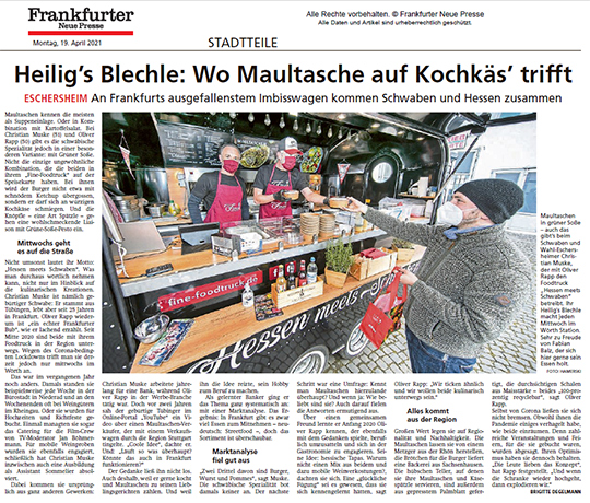 Heilig's Blechle: Wo Maultasche auf Kochkäs' trifft